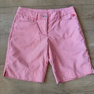 Abacus Golf Pink Striped Women's Shorts embroidery spring performance size 6